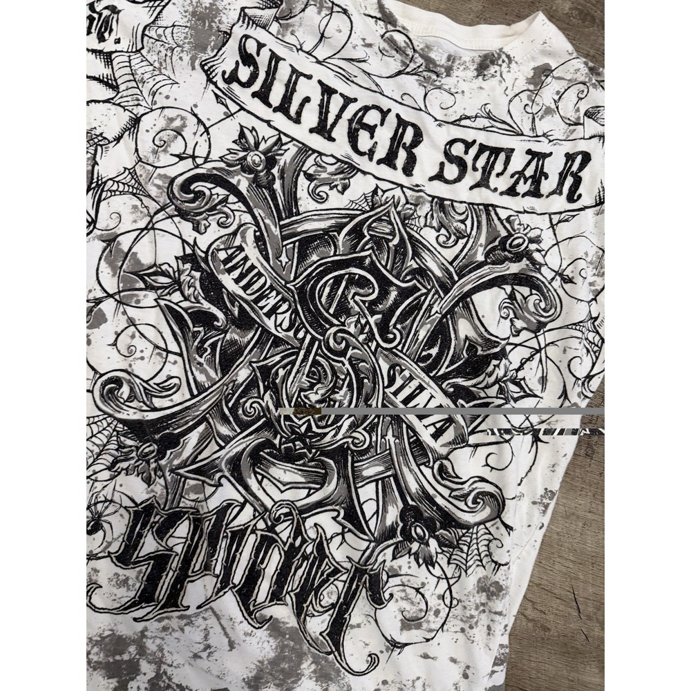 Silver Star Casting Company Shirt Mens XL Spider USA White Black - Picture 2 of 5